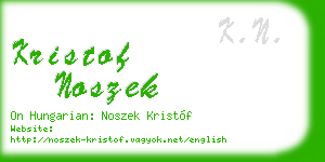 kristof noszek business card