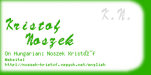 kristof noszek business card